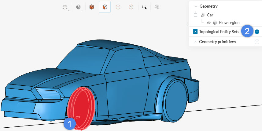 assigning topological entity set front wheel car