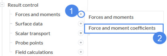 forces and moments coefficients result control creation