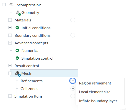 creating mesh refinements standard mesher