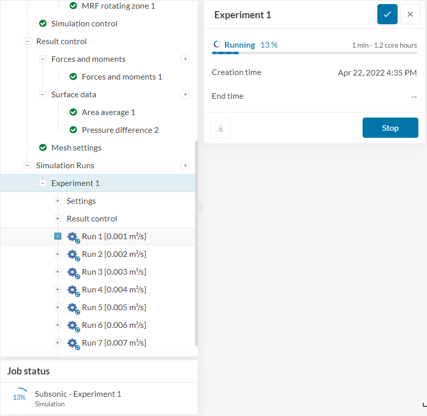 run in progress Multi-purpose parametric study