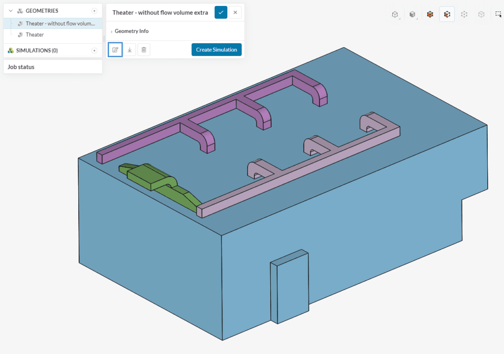model without the flow volume extraction and topological entities