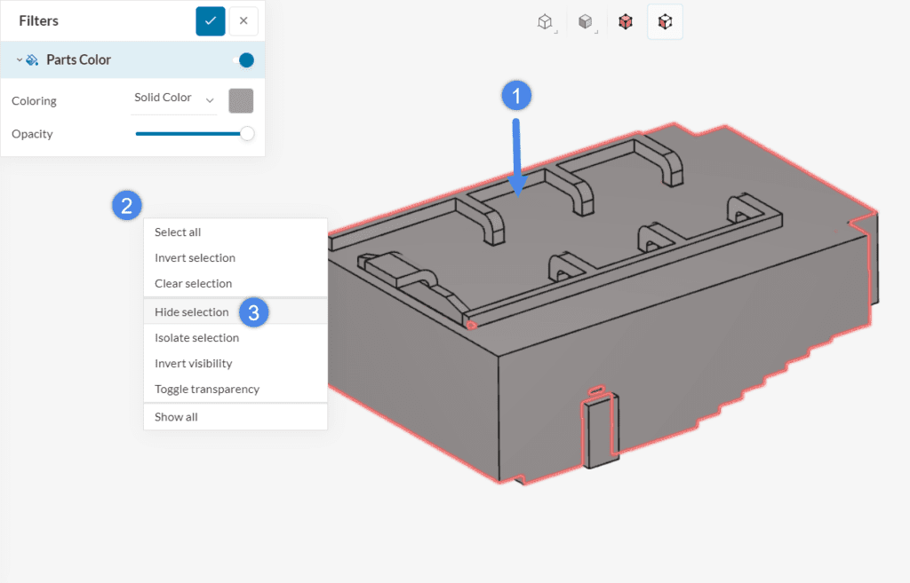 hiding faces of the computational domain in the post processor