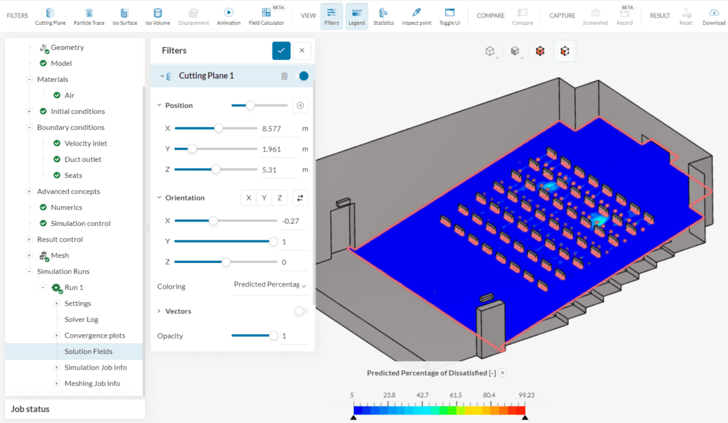 ppd parameter distribution theater thermal comfort convective heat transfer post processing