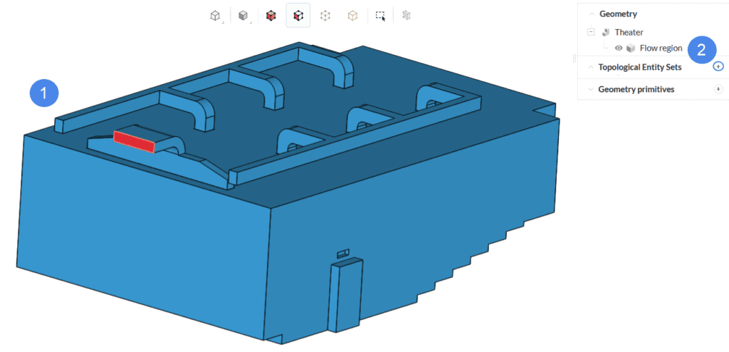 topological entity set creation duct outlet theater room, study of thermal comfort