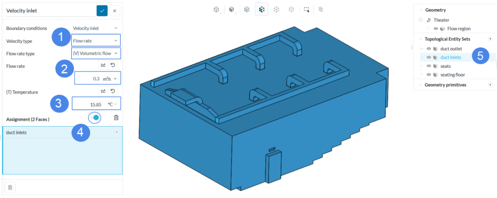 velocity inlet with volumetric flow