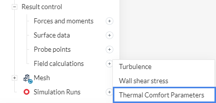 thermal comfort parameters result control field calculation