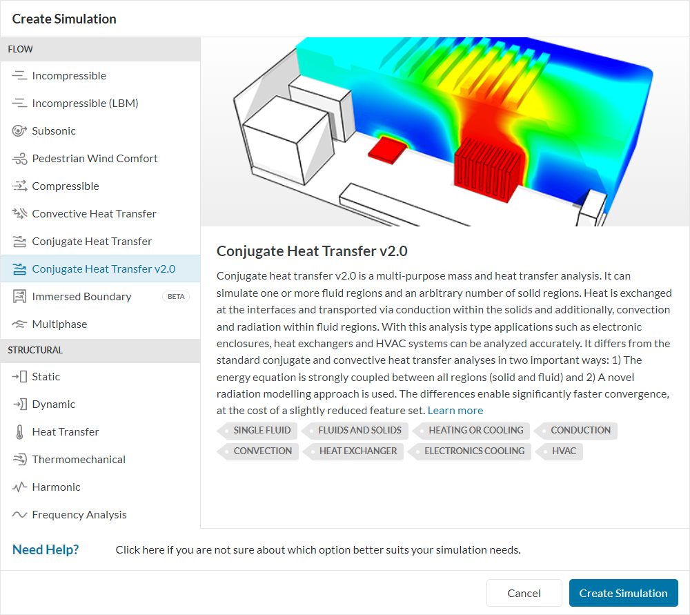 Thermal Management  selecting conjugate heat transfer v2