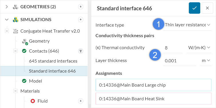 thermal interface settings for thermal management
