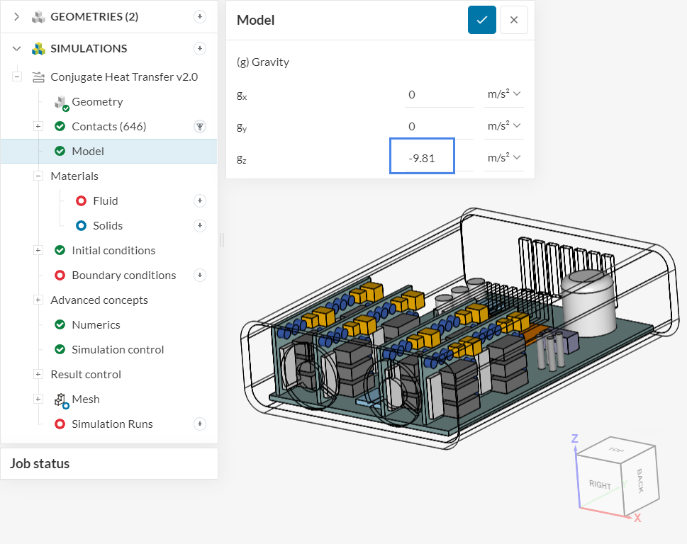 model definition gravity cht