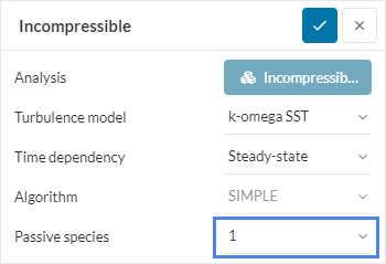 general settings of incompressible flow simulation for car park contamination simulation
