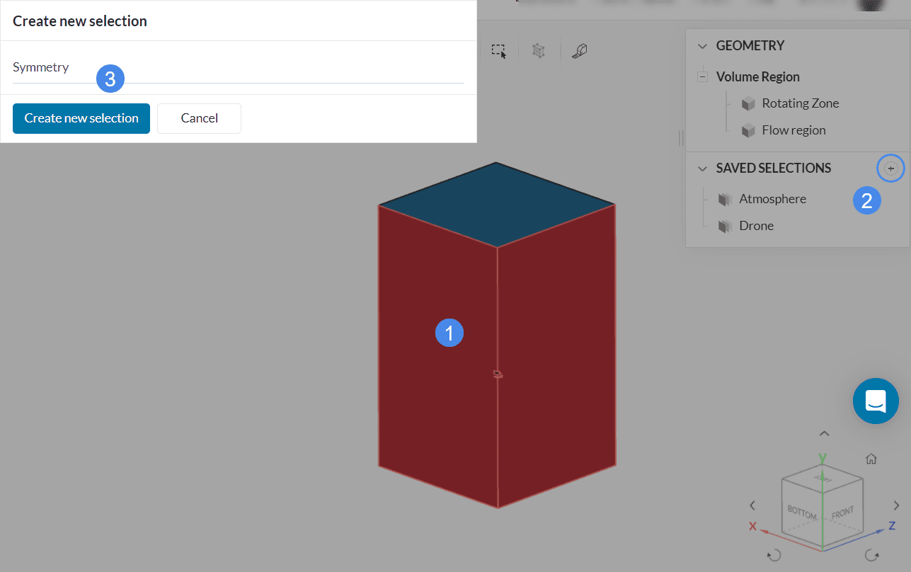creating Saved selection drone simulation mrf rotating zone