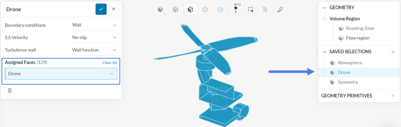 drone faces boundary condition drone simulation mrf rotating zone