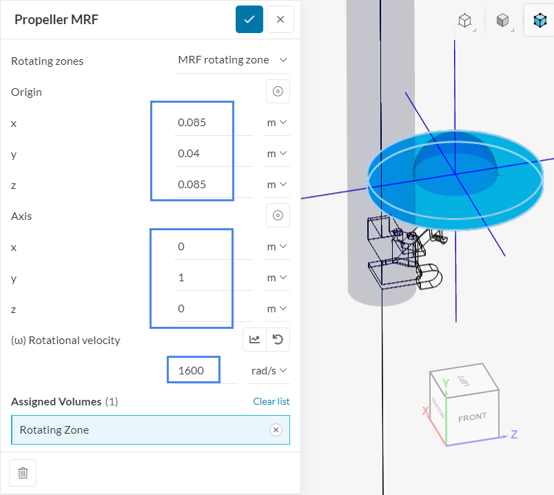 setup of mrf rotating zone