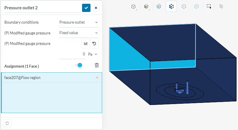 setting up a pressure outlet boundary condition wind tunnel