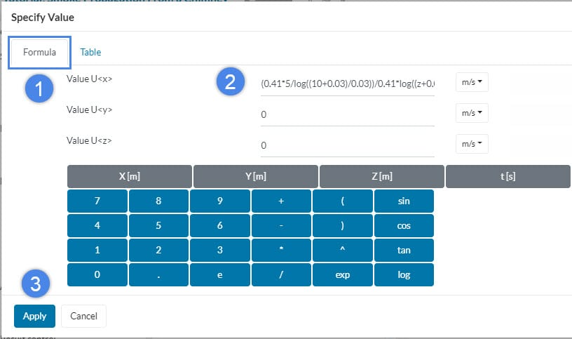 setting up an atmospheric boundary layer for velocity