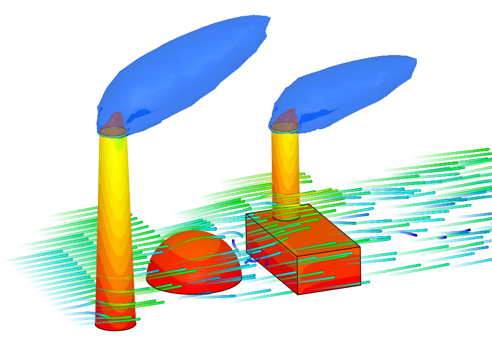passive scalar analysis of a power plant with streamlines