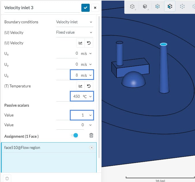 passive scalar transport inlet