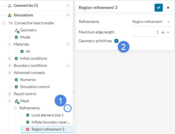 region refinement creation for cfd simulations