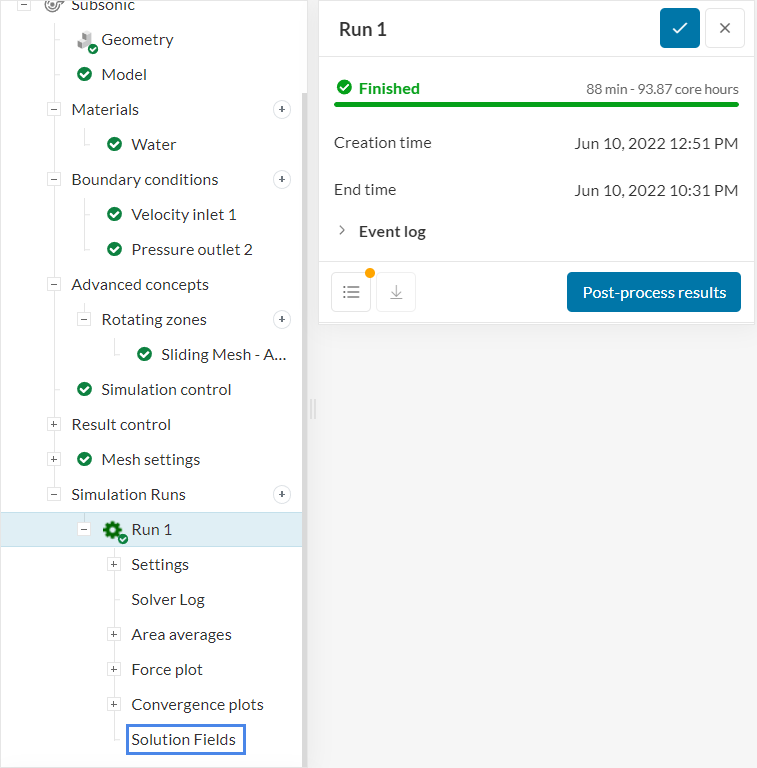 run finished accessing post-processor