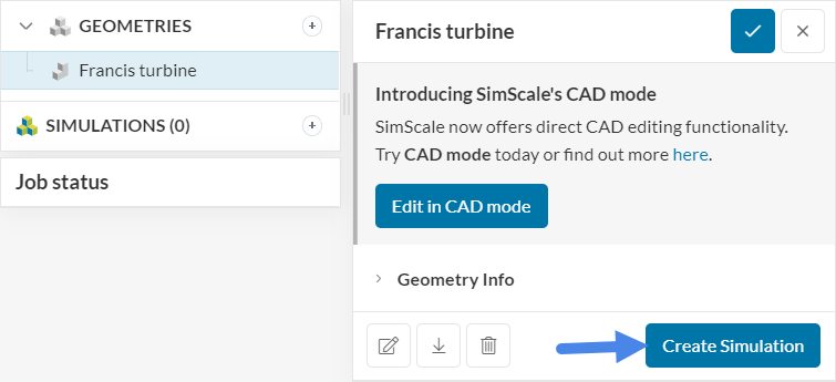 creating a simulation in simscale workbench