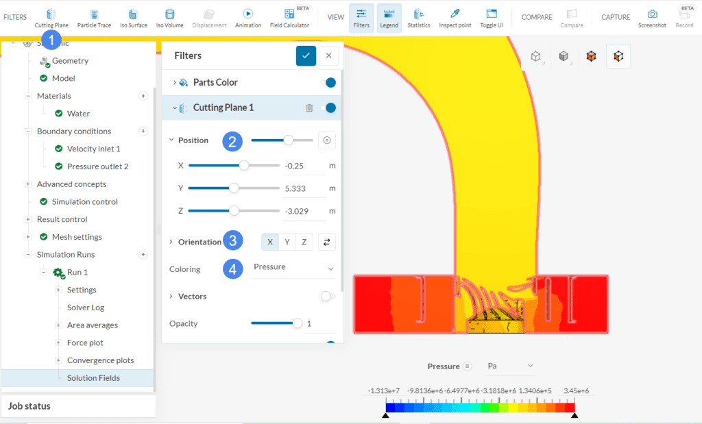 cutting plane pressure for the Multi-purpose water turbine