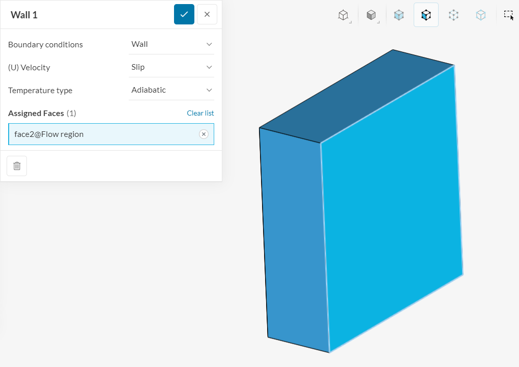 assigning a slip wall condition to the virtual wind tunnel