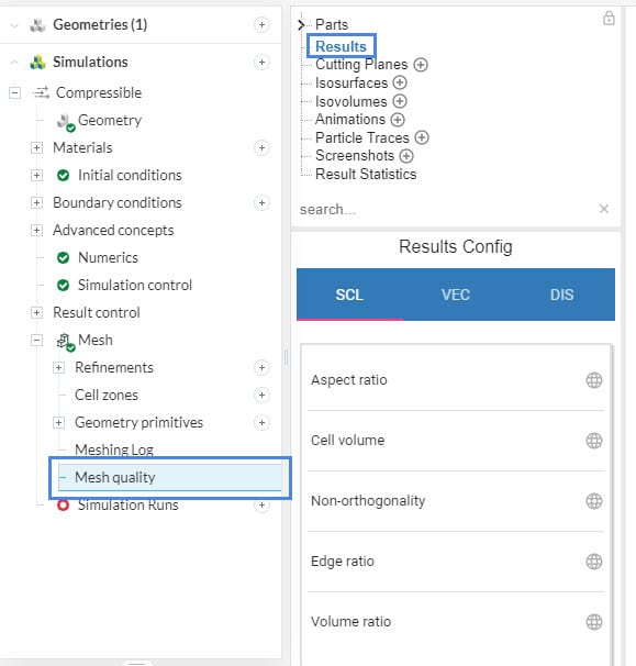 mesh quality control visualization environment in simscale