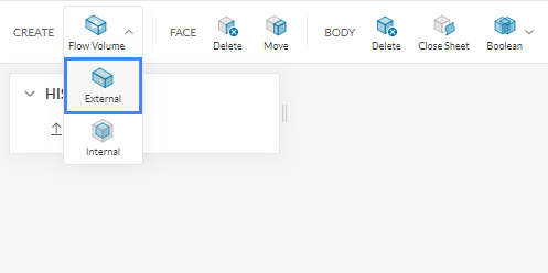 creating an external flow volume in cad mode