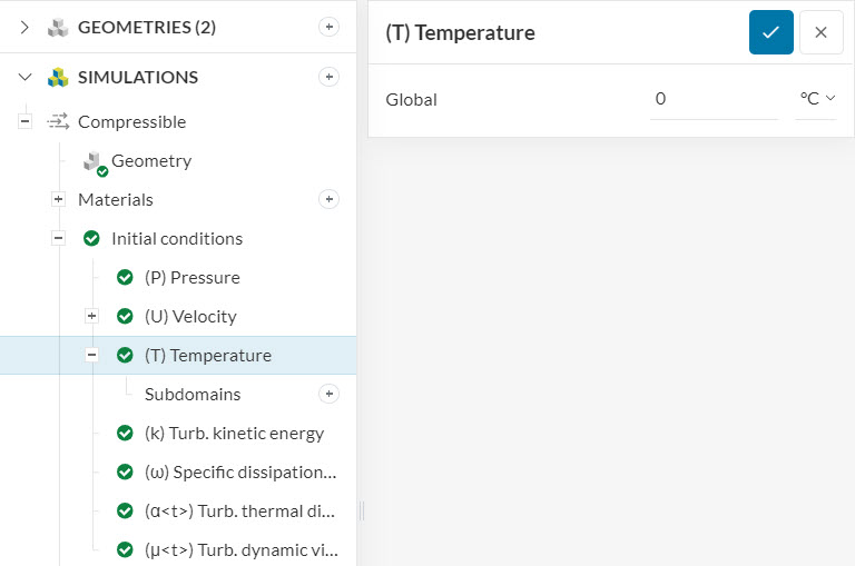 initial condition for temperature