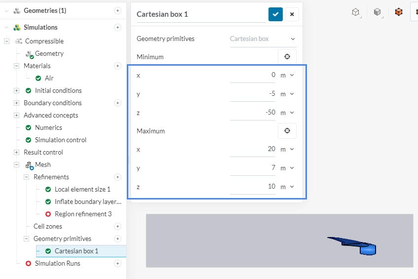 wake cartesian box for region refinement
