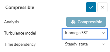 simulation properties turbulence model k-omega SST 