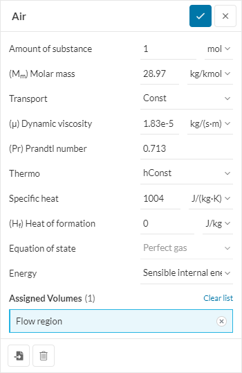 material assignment region air