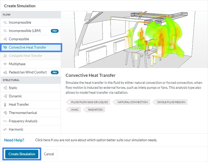 simulation type selection for thermal comfort assessment