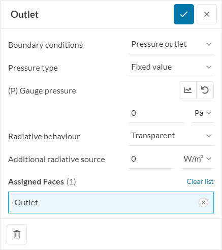 outlet boundary condition for thermal comfort assessment