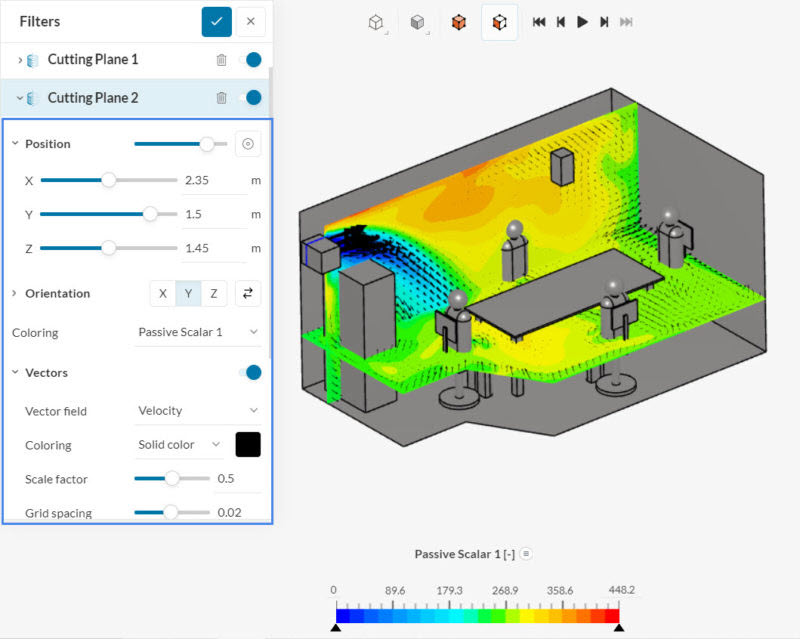 local mean age of air on perpendicular planes in simscale post processor