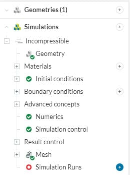starting a simulation in simscale
