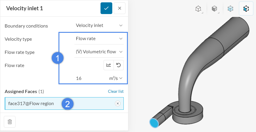 volumetric flow inlet simscale boundary condition