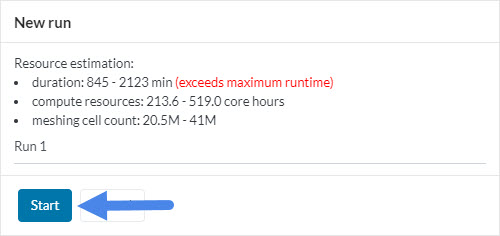 creating a new simulation run warning
