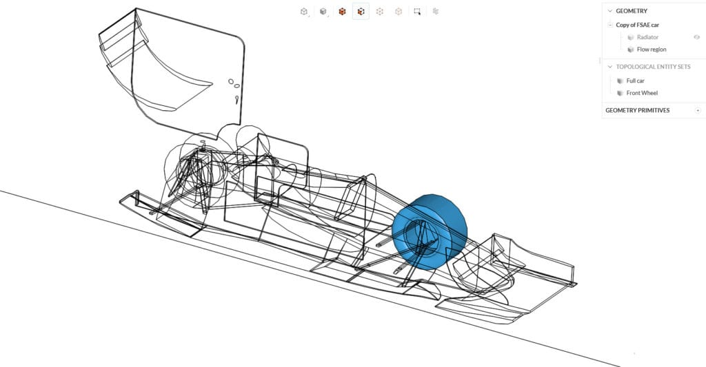 topological entity set of the front wheel faces for assignment 