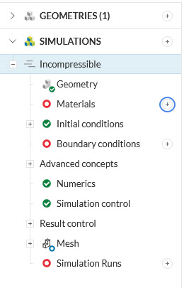 new material for the incompressible simulation
