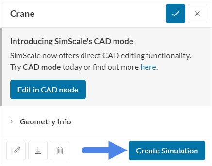 geometry dialog box showing how to create a new simulation run in simscale