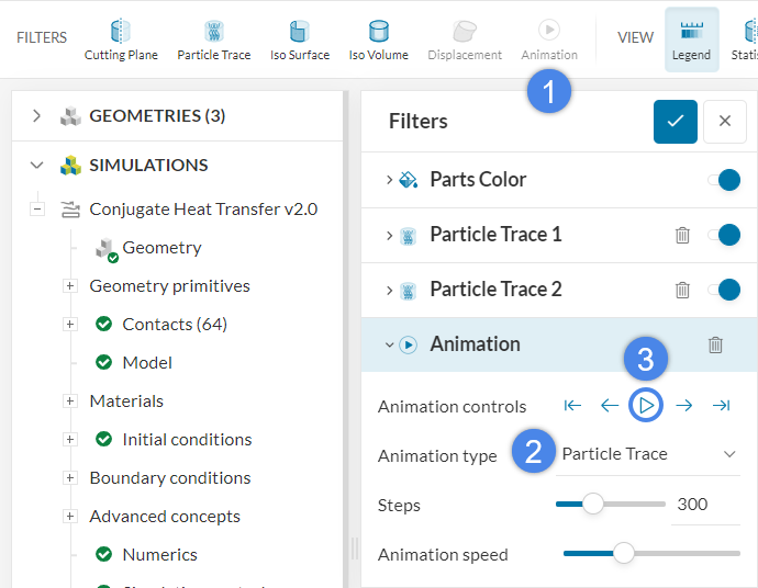animation for particle traces