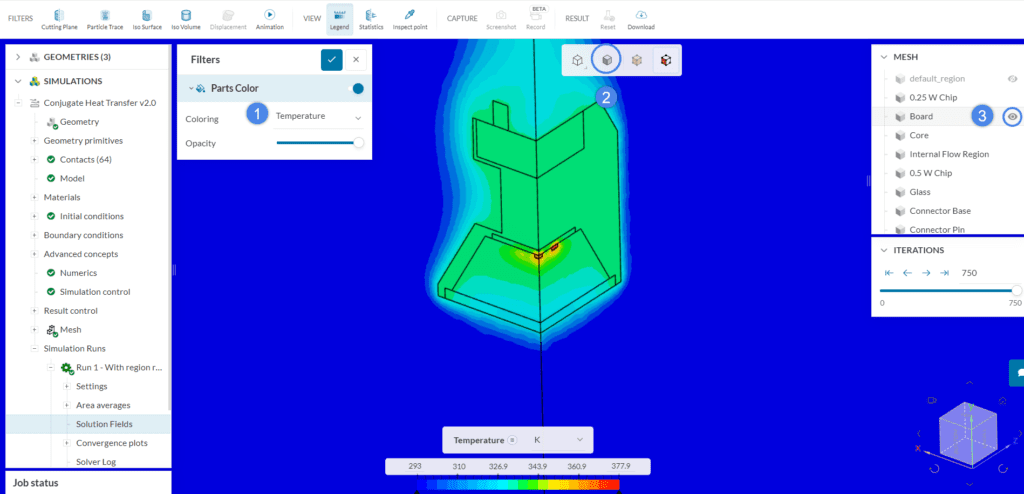 temperature contours led chips