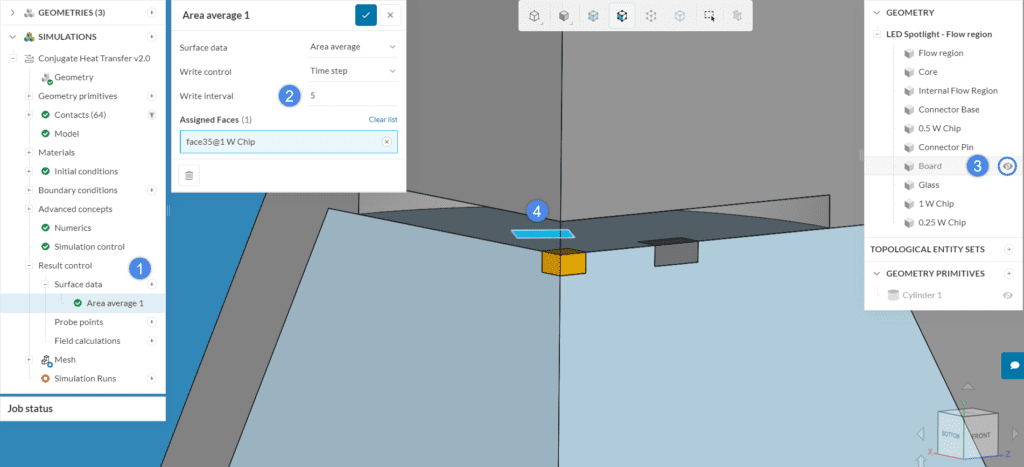 area average result control led chip