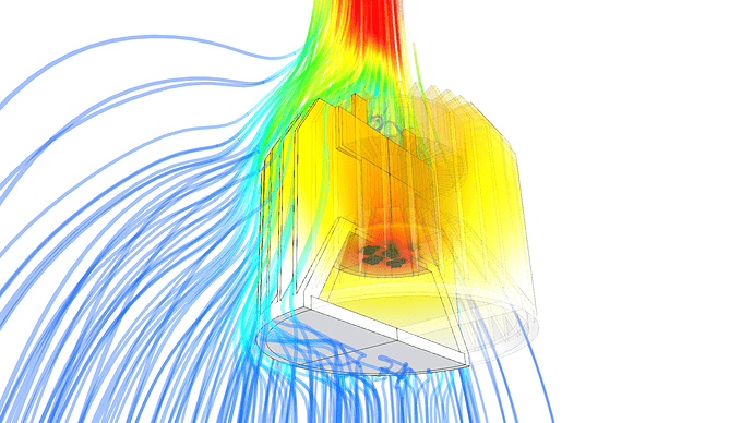 led cht simulation streamilines temperature distribution