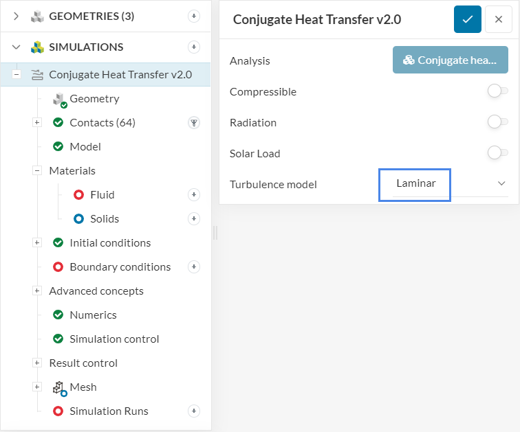 simulation tree set up entries led geometry
