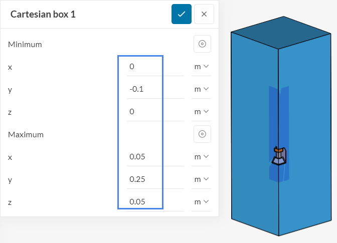 region refinement cartesian box definition led geometry