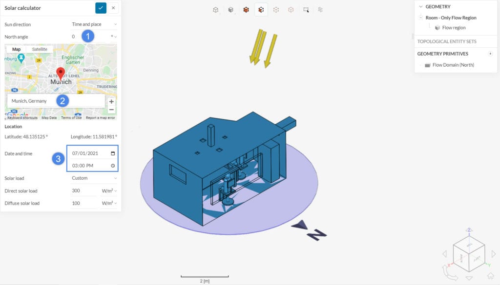 time and place solar calculator settings