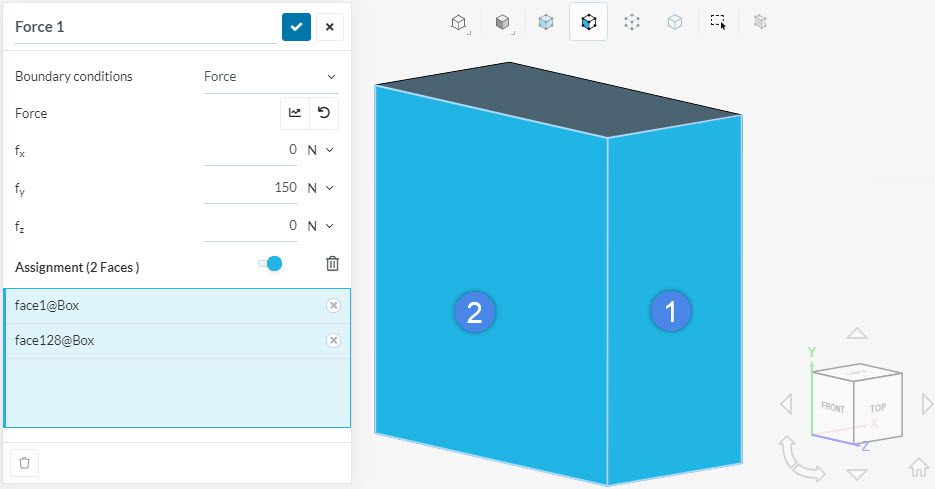 force boundary condition applied to multiple surfaces