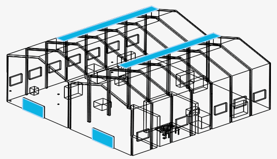 warehouse model using natural convection inlet-outlet bc